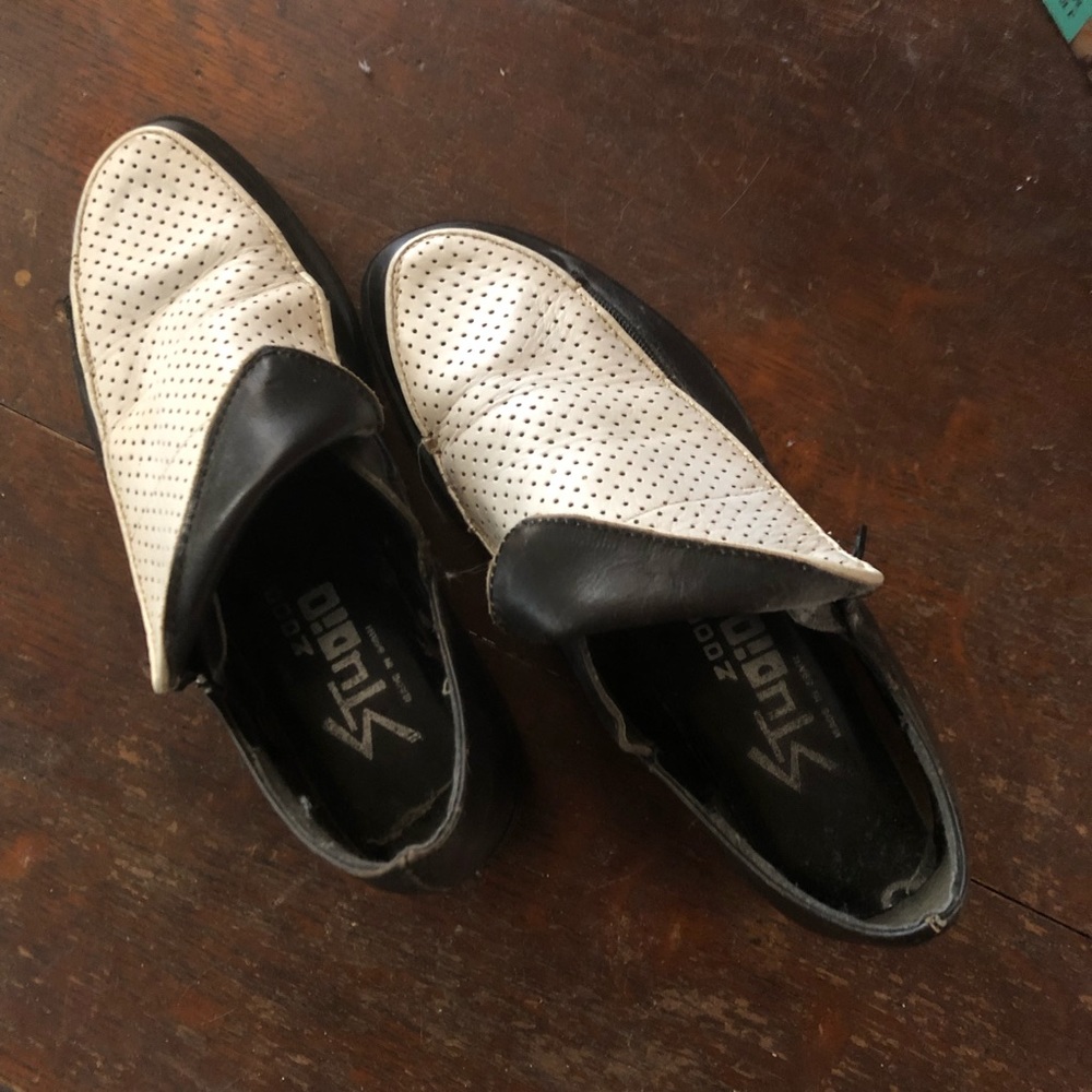 Black and white shoes